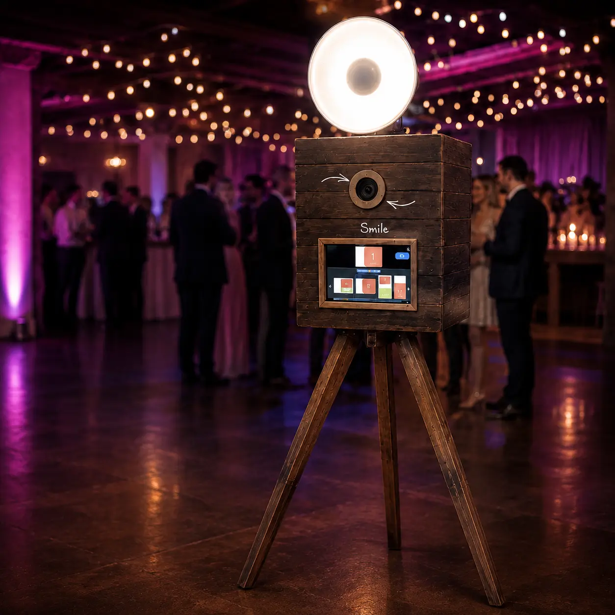 Rustikale Fotobox der Party-Komplizen
